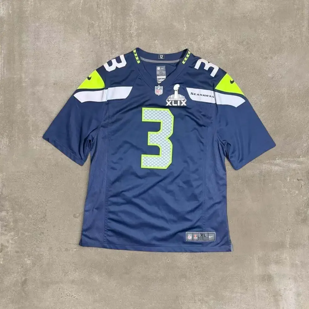 Nike Seattle Seahawks Russell Wilson #3 Super Bowl XLIX On Field Jersey XL